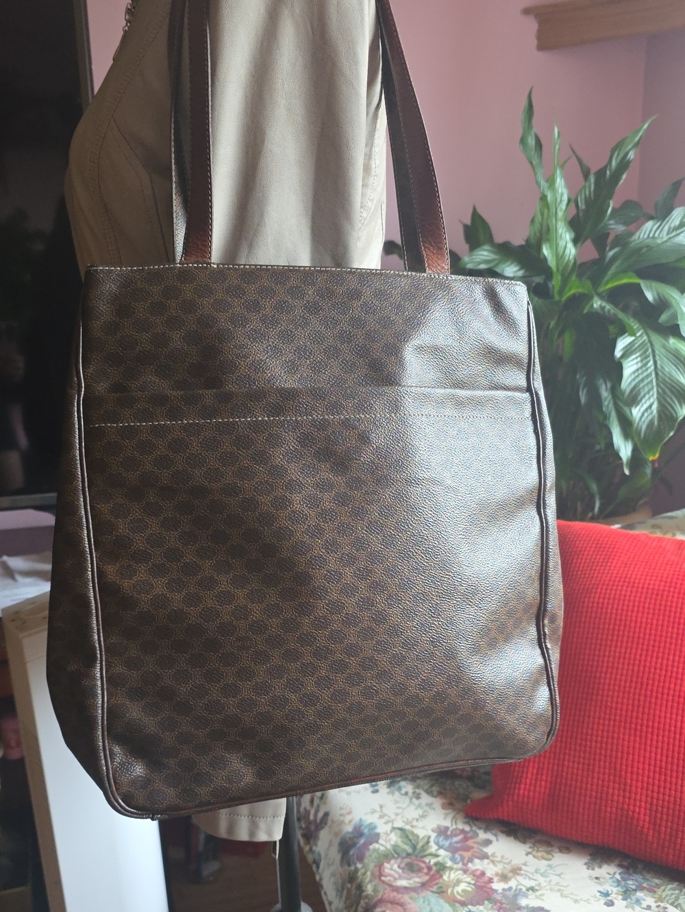 Celine Brown Monogram Tote Bag